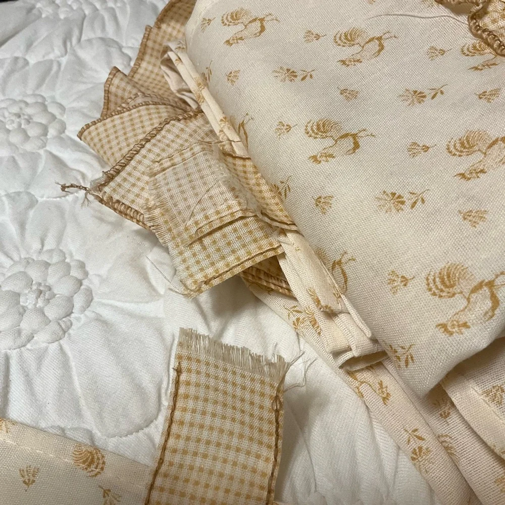 VINTAGE Rooster Curtains (1) Window Swag Valances Straight Valance Cafe Panels